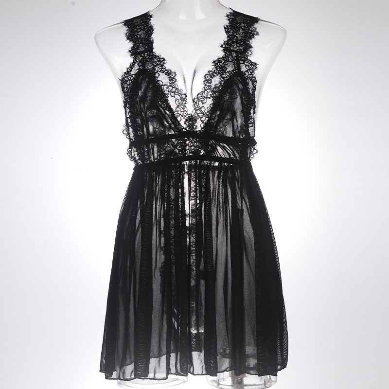 Sexy Floral Lace Nightdress Sleepwear Set - Image 6