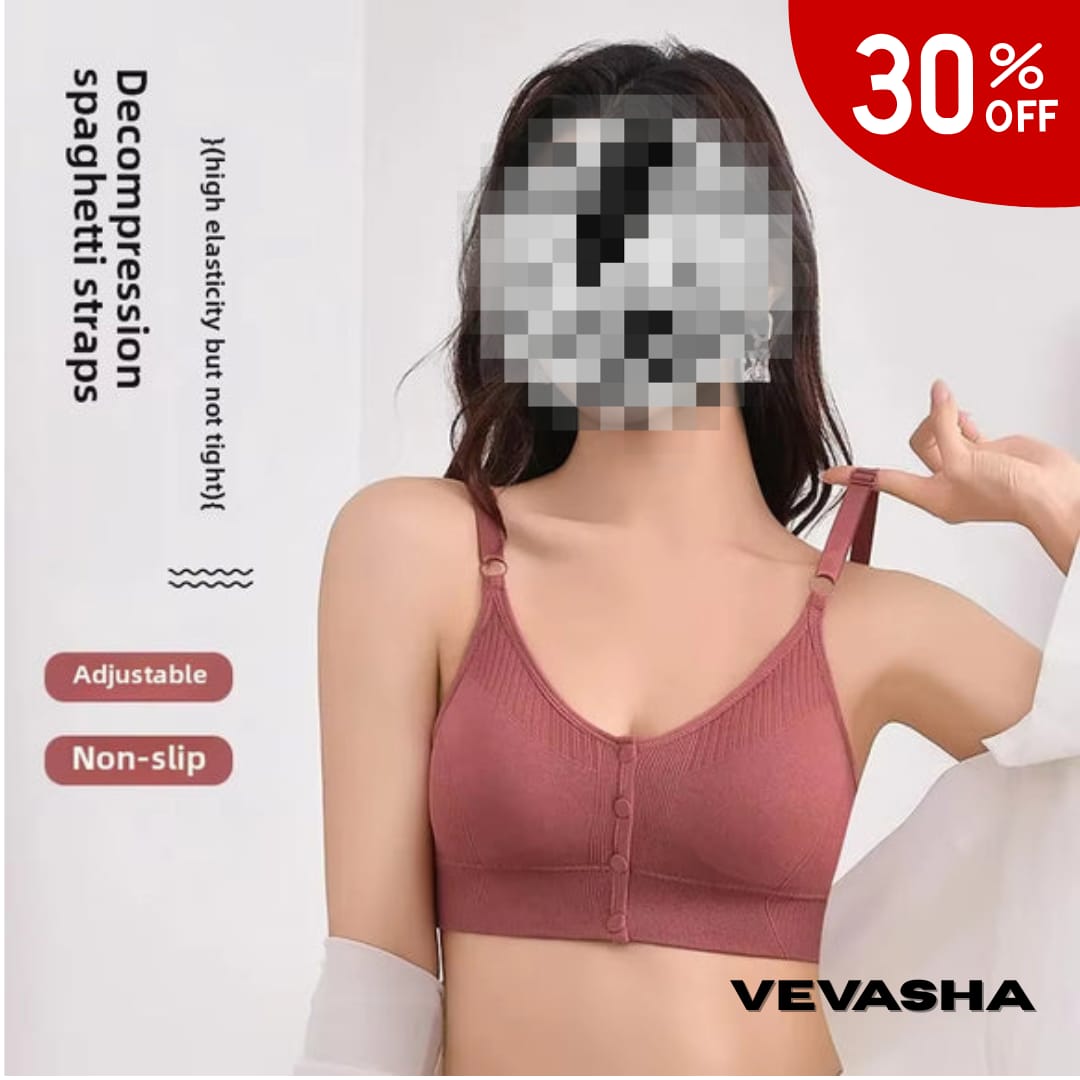 Ribbed Button Front Adjustable Comfort Bra - Image 10