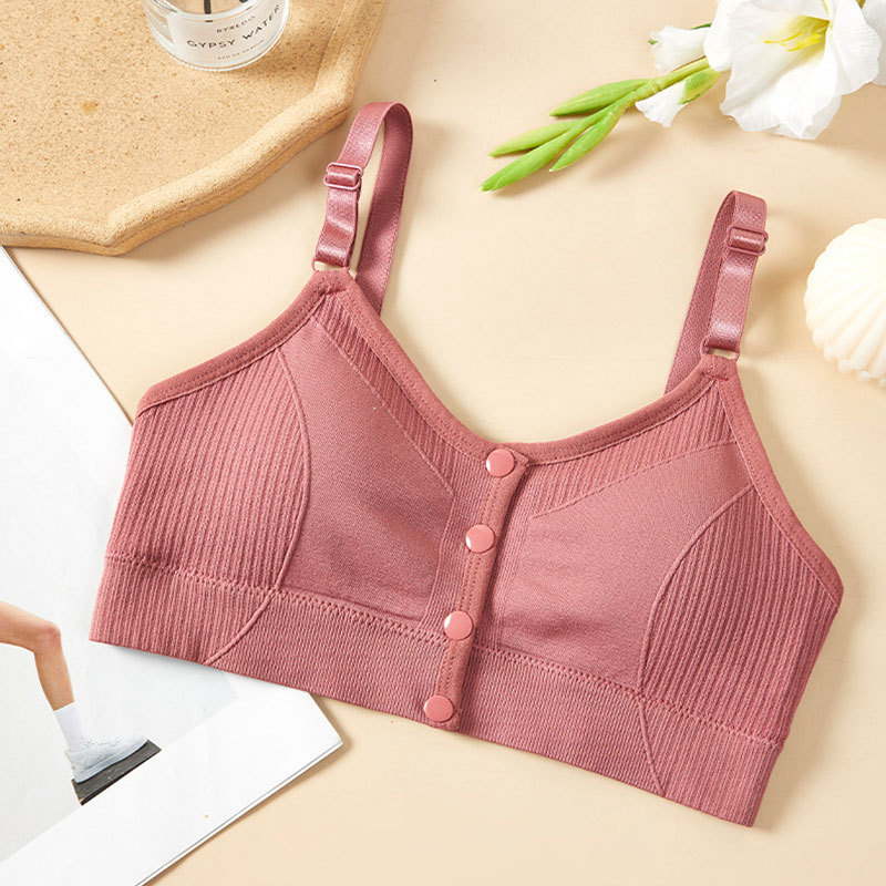 Ribbed Button Front Adjustable Comfort Bra - Image 5
