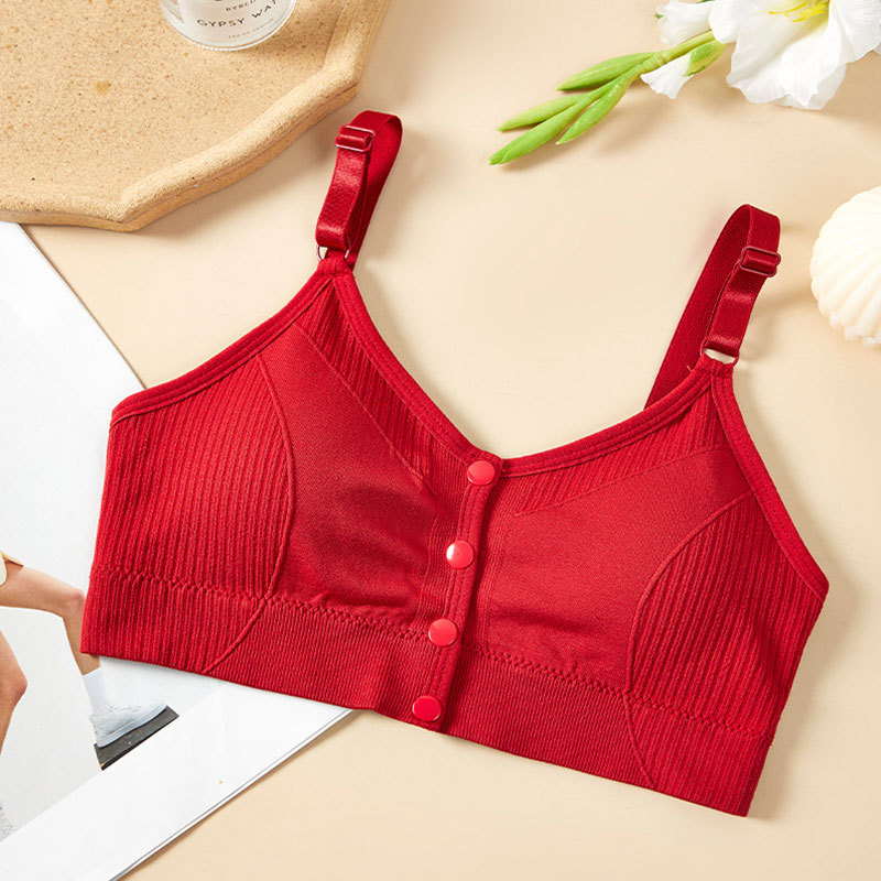 Ribbed Button Front Adjustable Comfort Bra - Image 6