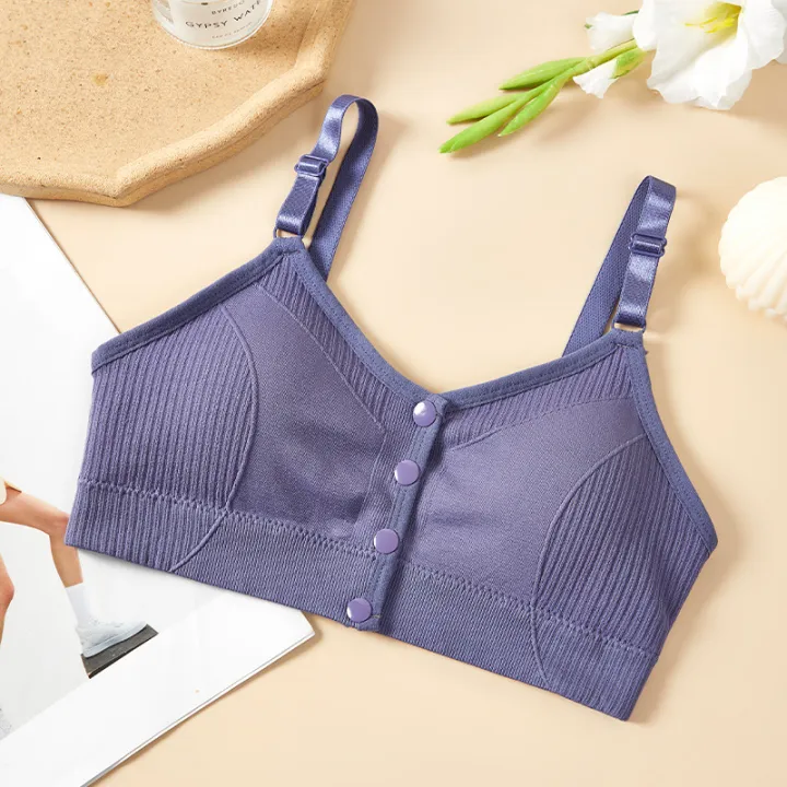 Ribbed Button Front Adjustable Comfort Bra - Image 3